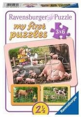 Ravensburger ensimmäinen palapelini 3x6 kpl hinta ja tiedot | Palapelit | hobbyhall.fi