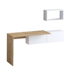 Opintopöytä, Asir, 74x145x45 cm, valkoinen/ruskea hinta ja tiedot | Tietokonepöydät ja työpöydät | hobbyhall.fi