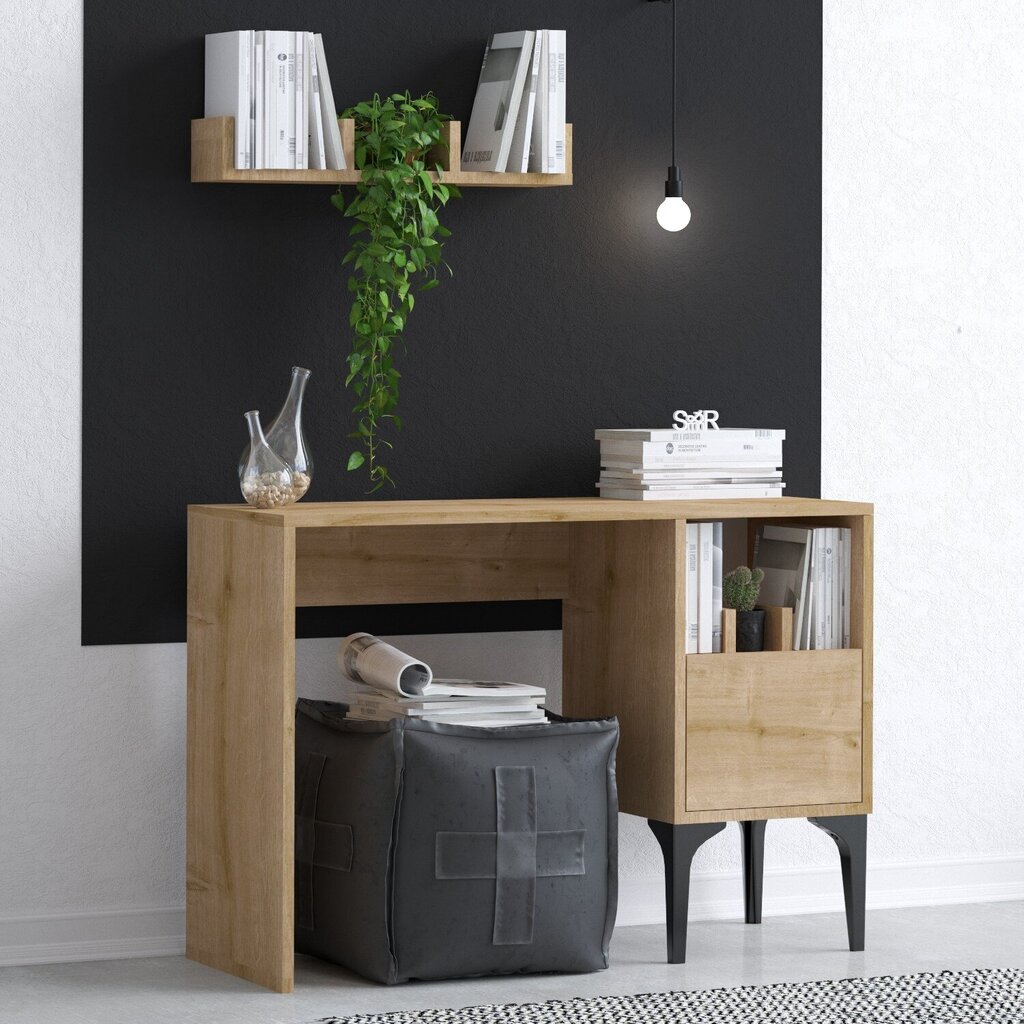 Opintopöytä, Asir, 74x100x45 cm, ruskea hinta ja tiedot | Tietokonepöydät ja työpöydät | hobbyhall.fi