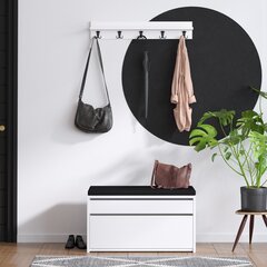 Kenkäkaappi, Asir, 80x42x35 cm, valkoinen/musta hinta ja tiedot | Kenkäkaapit ja -hyllyt | hobbyhall.fi