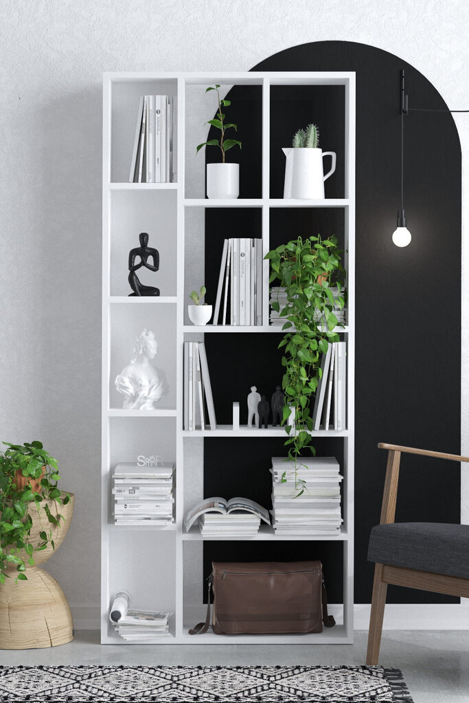 Kirjahylly, Asir, 75x170x18 cm, valkoinen hinta ja tiedot | Hyllyt | hobbyhall.fi