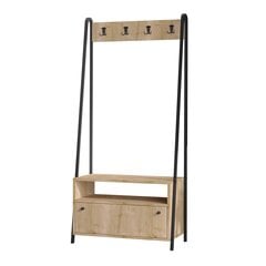 Eteiskaluste Asir, 84x170x35 cm, ruskea, musta hinta ja tiedot | Eteisen kalusteryhmät | hobbyhall.fi