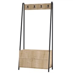 Hallin teline, Asir, 84x170x35 cm, ruskea/musta hinta ja tiedot | Eteisen kalusteryhmät | hobbyhall.fi