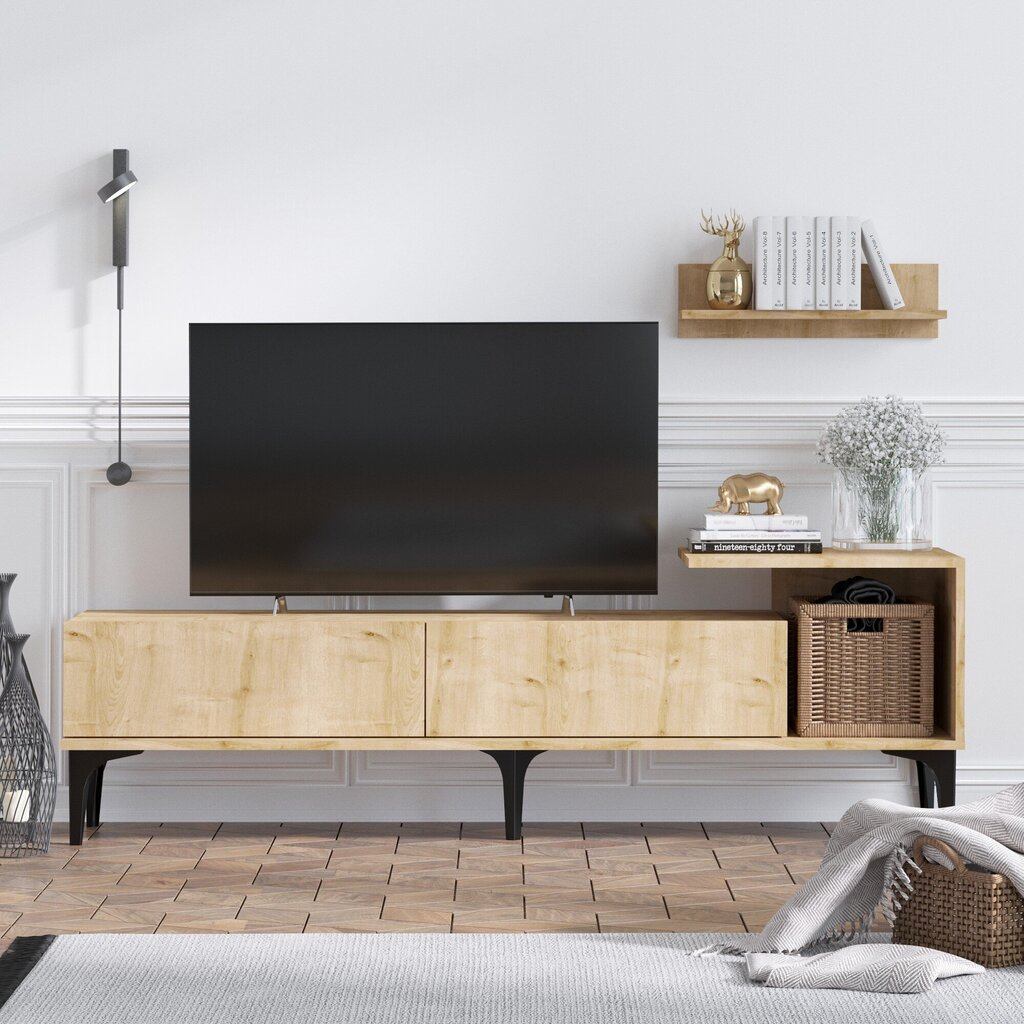TV-yksikkö, Asir, 180x65x35 cm, ruskea hinta ja tiedot | TV-tasot | hobbyhall.fi