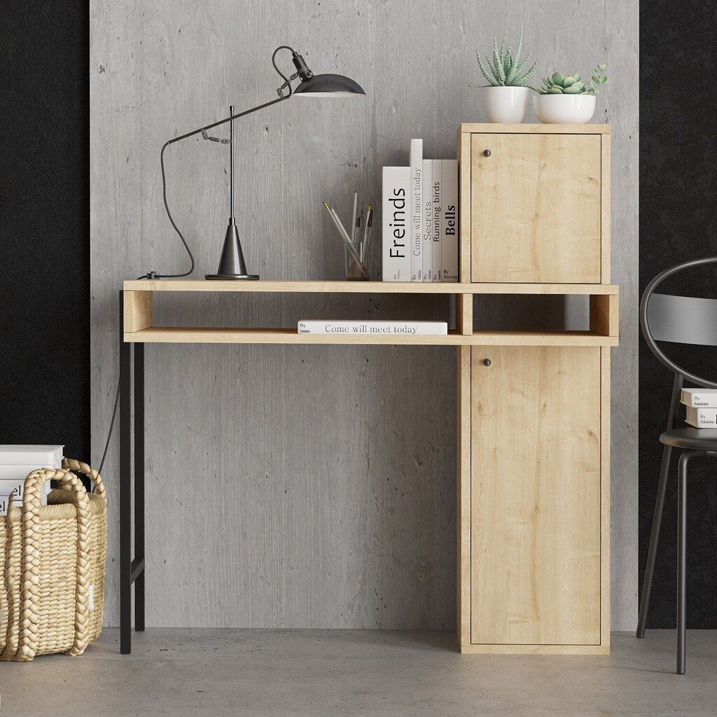 Opintopöytä, Asir, 102x106x45 cm, musta/ruskea hinta ja tiedot | Tietokonepöydät ja työpöydät | hobbyhall.fi