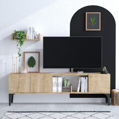 TV-yksikkö, Asir, 150x47x35 cm, ruskea/musta hinta ja tiedot | TV-tasot | hobbyhall.fi