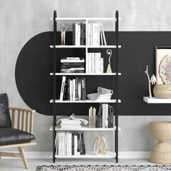 Kirjahylly, Asir, 78x170x22 cm, valkoinen/musta hinta ja tiedot | Hyllyt | hobbyhall.fi