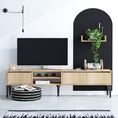 TV-yksikkö, Asir, 180x50x30 cm, beige/musta hinta ja tiedot | TV-tasot | hobbyhall.fi