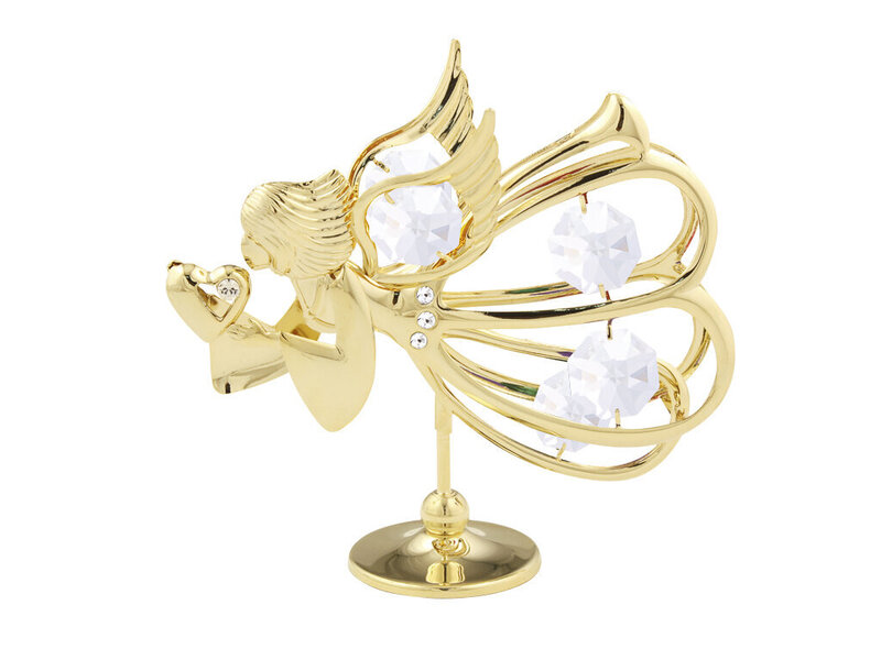 Figuriini, Angel with a heart, SWAROVSKI-kiteillä, 24K kullattu