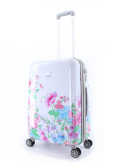 Keskikokoinen matkalaukku Elle Flower, valkoinen, 68x45x27 cm hinta ja tiedot | Matkalaukut ja matkakassit | hobbyhall.fi