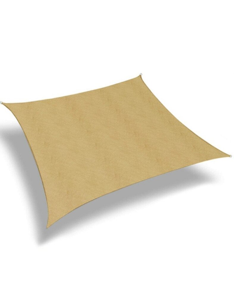 Suorakaiteen muotoinen verho/purje aurinkoa vasten 3x4m, beige hinta ja tiedot | Aurinkovarjot ja markiisit | hobbyhall.fi