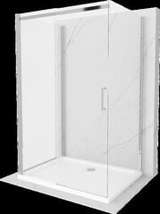 Mexen Omega 3-seinäinen suihkukaappi alustalla ja sifonilla, kromi+musta/kromi, 100 x 80 cm hinta ja tiedot | Suihkukaapit ja suihkunurkat | hobbyhall.fi