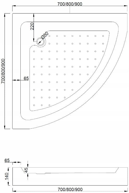 Puolipyöreä suihkukaappi Mexen Rio pohjalla ja sifonilla, 70x70,80x80,90x90cm, kulta/matta hinta ja tiedot | Suihkukaapit ja suihkunurkat | hobbyhall.fi