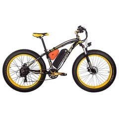 Sähköpyörä Rich Bit TOP-022, 26", keltainen, 1000W, 17Ah LG hinta ja tiedot | Sähköpyörät | hobbyhall.fi