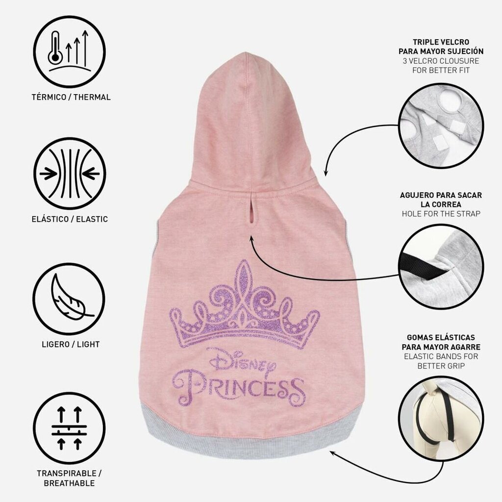 Koiran collegepusero Princesses Disney XS Pinkki hinta ja tiedot | Koiran vaatteet | hobbyhall.fi