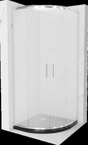 Puoliympyrän muotoinen suihkukaappi Mexen Rio F altaalla ja sifonilla, matta, kromi+mustardia/kromi, 90 x 90 cm hinta ja tiedot | Suihkukaapit ja suihkunurkat | hobbyhall.fi