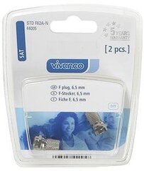 Vivanco pistoke F 6,5mm 2kpl (44005) hinta ja tiedot | Kaapelit ja adapterit | hobbyhall.fi