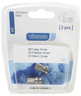 Vivanco pistoke F 7mm 2kpl (44000) hinta ja tiedot | Kaapelit ja adapterit | hobbyhall.fi