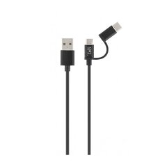 Laidas USB/ USB-C, 1 m, juodas hinta ja tiedot | Kaapelit ja adapterit | hobbyhall.fi