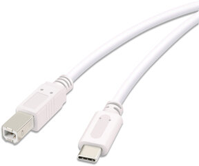 Vivanco-kaapeli USB-C - USB-B 3m, valkoinen (45356) hinta ja tiedot | Kaapelit ja adapterit | hobbyhall.fi