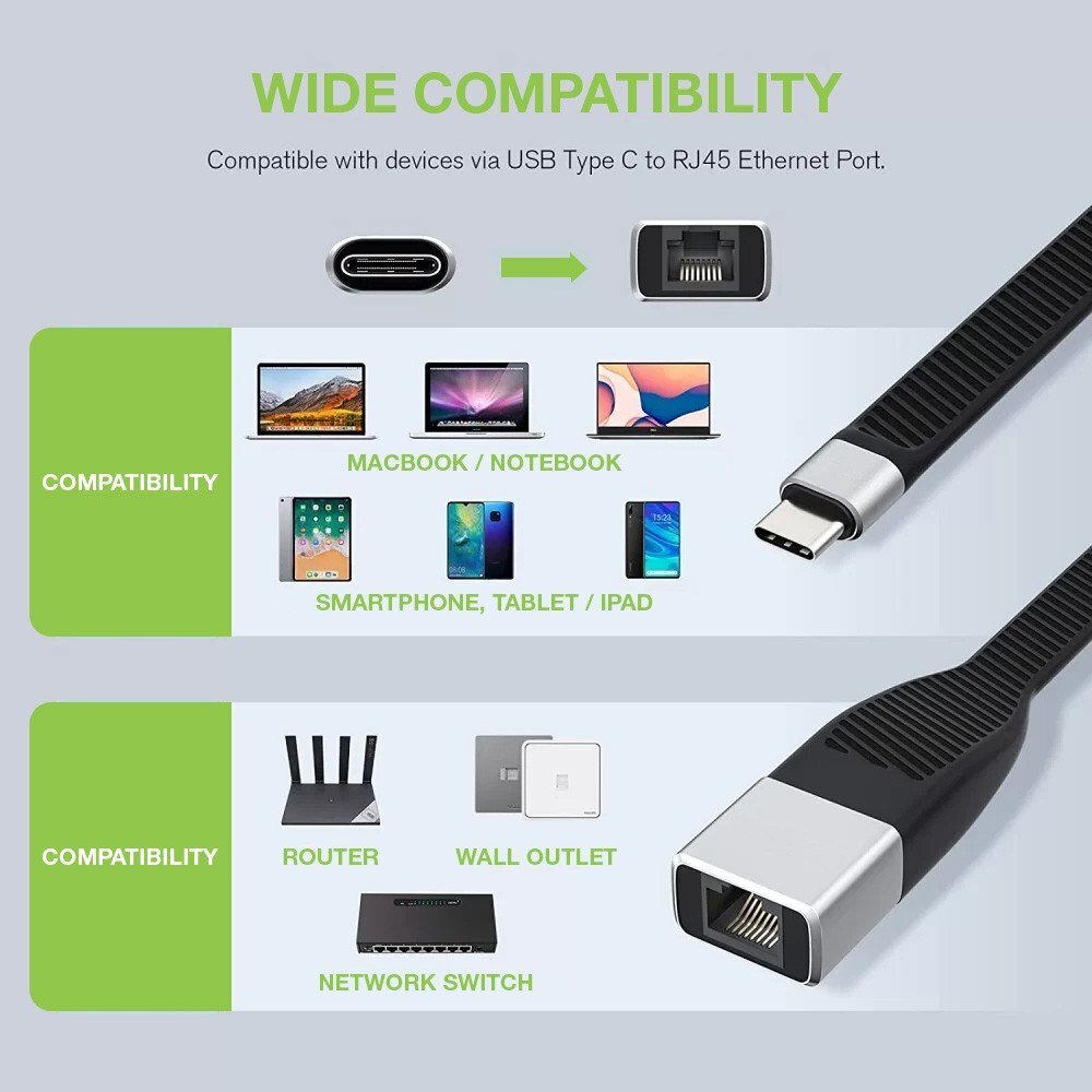 Techly USB-C M/F Gigabit Ethernet RJ45 hinta ja tiedot | Adapterit | hobbyhall.fi