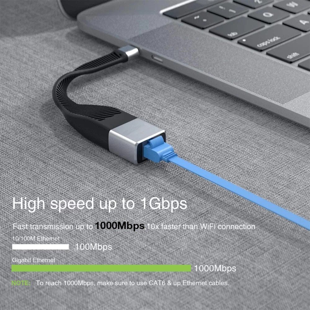 Techly USB-C M/F Gigabit Ethernet RJ45 hinta ja tiedot | Adapterit | hobbyhall.fi