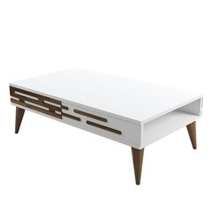 Kahvipöytä, Asir, 105x60x34,6 cm, ruskea/valkoinen hinta ja tiedot | Sohvapöydät | hobbyhall.fi