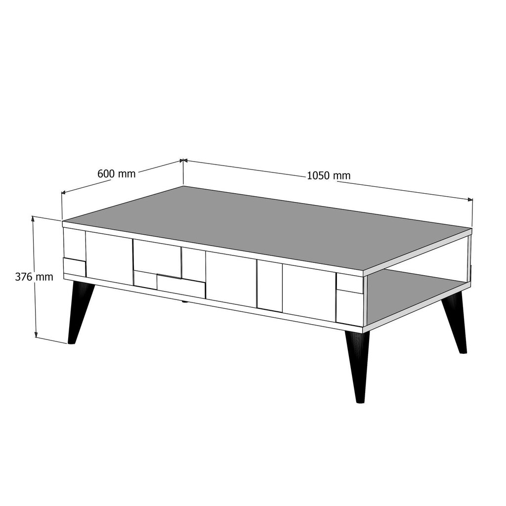Kahvipöytä, Asir, 105x37,6x60 cm, ruskea/valkoinen hinta ja tiedot | Sohvapöydät | hobbyhall.fi