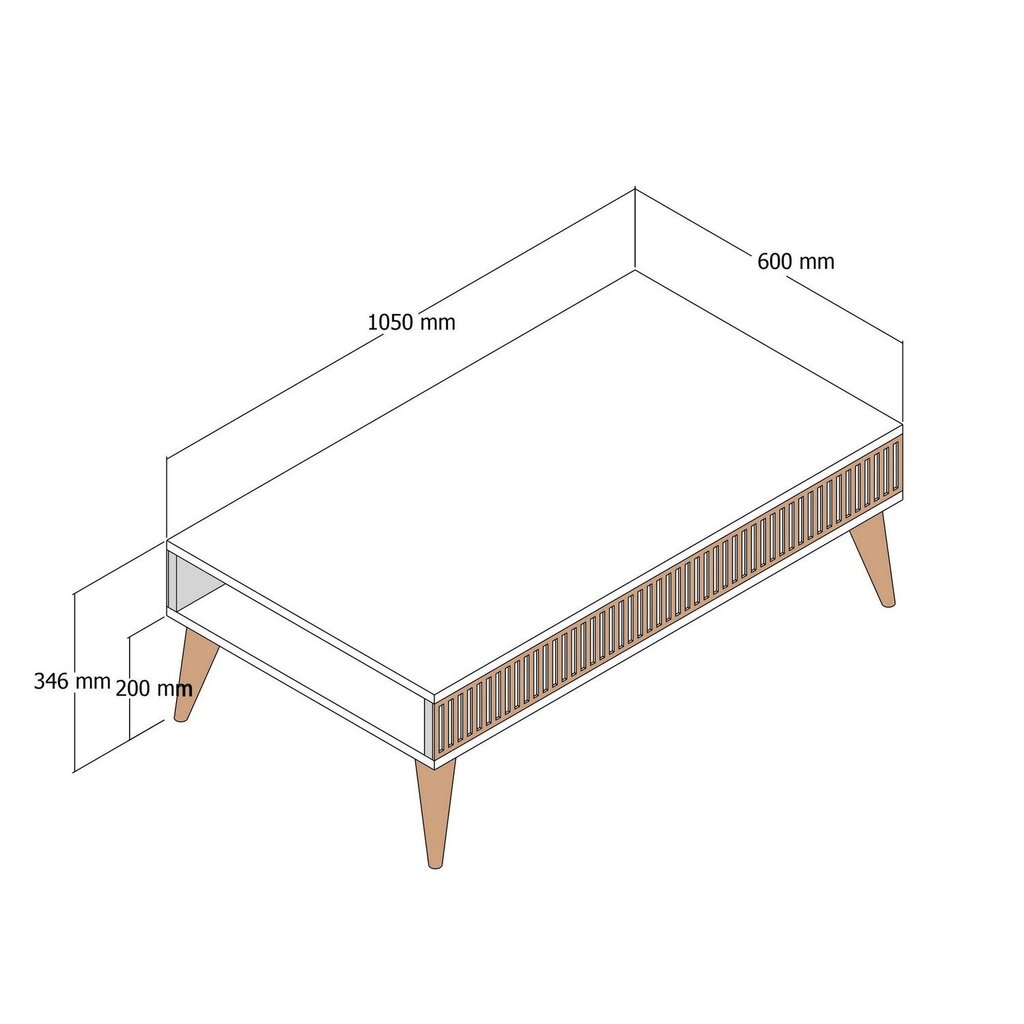 Kahvipöytä, Asir, 105x34,6x60 cm, ruskea/harmaa hinta ja tiedot | Sohvapöydät | hobbyhall.fi