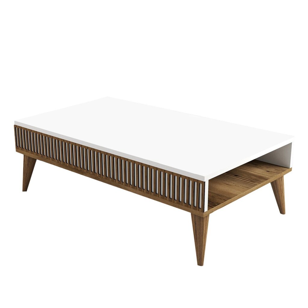 Kahvipöytä, Asir, 105x34,6x60 cm, ruskea/valkoinen hinta ja tiedot | Sohvapöydät | hobbyhall.fi