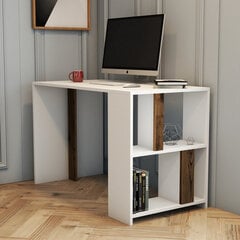 Työpöytä, Asir, 120x75,4x60 cm, valkoinen/ruskea hinta ja tiedot | Tietokonepöydät ja työpöydät | hobbyhall.fi