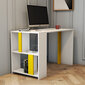 Työpöytä, Asir, 120x75,4x60 cm, valkoinen/keltainen hinta ja tiedot | Tietokonepöydät ja työpöydät | hobbyhall.fi