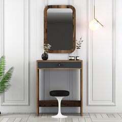 Meikkipöytä, Asir, 70x40x84,7 cm, ruskea/harmaa hinta ja tiedot | Peilipöydät | hobbyhall.fi