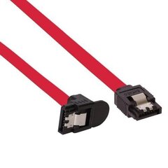 Kaapeli Intos InLine SATA III, 90°, 75 cm, punainen hinta ja tiedot | Kaapelit ja adapterit | hobbyhall.fi