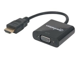 Manhattan HDMI-adapteri VGA 1080p: lle, virtalähde USB: n kautta hinta ja tiedot | Manhattan Tietokoneiden lisävarusteet | hobbyhall.fi