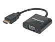 Manhattan HDMI-adapteri VGA 1080p: lle, virtalähde USB: n kautta hinta ja tiedot | Adapterit | hobbyhall.fi