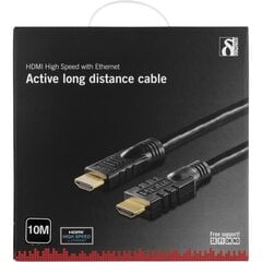 DELTACO HDMI-1100, aktiivinen HDMI-kaapeli, HDMI-tyyppi A ha, 10m hinta ja tiedot | Kaapelit ja adapterit | hobbyhall.fi