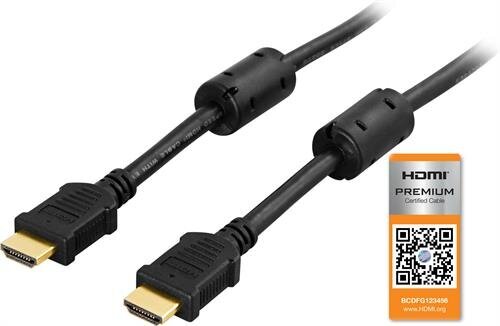 Deltaco HDMI-1005, HDMI, 0,5 m hinta ja tiedot | Kaapelit ja adapterit | hobbyhall.fi