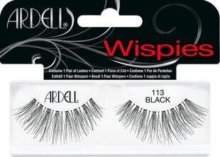 Tekoripset Ardell Wispies 113 Black Duo Glue, 1 pari hinta ja tiedot | Irtoripset ja ripsentaivuttimet | hobbyhall.fi