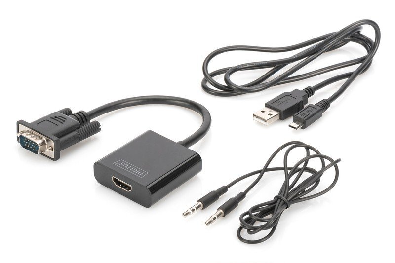 Digitus, HDMI, USB, D-Sub, 15cm hinta ja tiedot | Adapterit | hobbyhall.fi