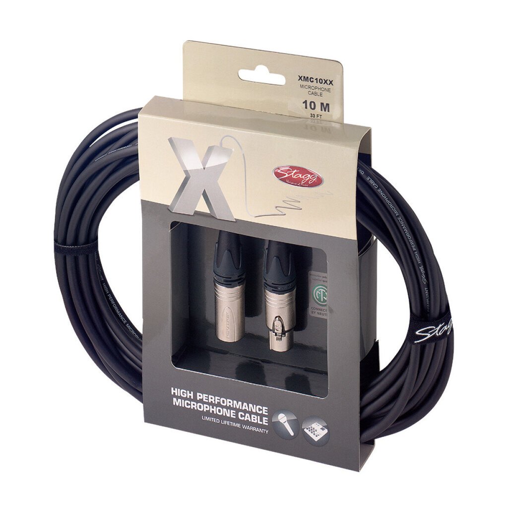 Kaapeli NEUTRIK XLR f/m - XLR m/f Stagg XMC10XX 10 m hinta ja tiedot | Kaapelit ja adapterit | hobbyhall.fi