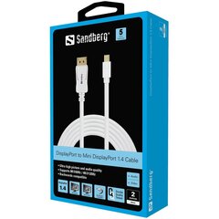 Sandberg Mini DisplayPort / DisplayPort, 2 m hinta ja tiedot | Kaapelit ja adapterit | hobbyhall.fi
