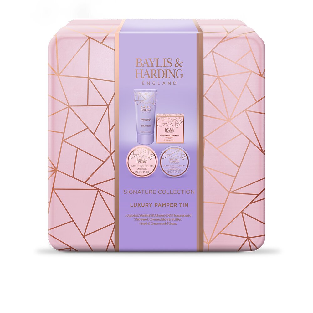 Lahjasetti naisille Baylis & Harding Jojoba, Vanilla & Almond Oil Luxury Pamper Tin hinta ja tiedot | Vartalovoiteet ja -emulsiot | hobbyhall.fi