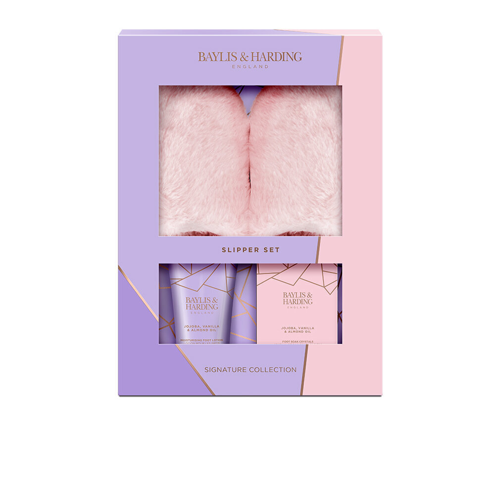 Lahjasetti naisille Baylis & Harding Jojoba, Vanilla & Almond Oil Luxury Slipper -lahjapakkaus hinta ja tiedot | Vartalovoiteet ja -emulsiot | hobbyhall.fi