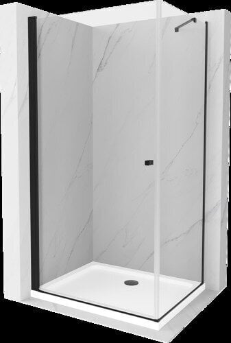 Suihkukaappi Mexen Pretoria altaalla ja sifonilla, musta+valkoinen/musta, 80 x 110 cm hinta ja tiedot | Suihkukaapit ja suihkunurkat | hobbyhall.fi