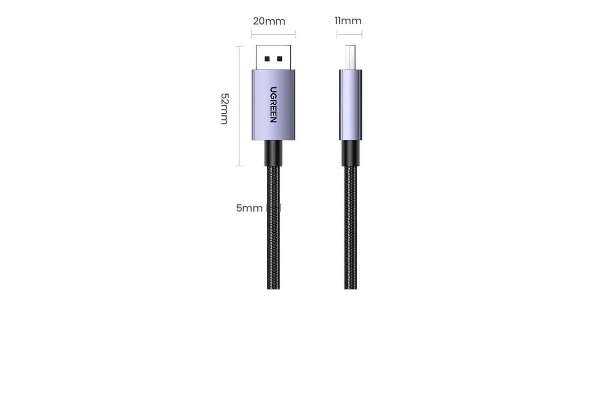 Ugreen DisplayPort 2.1, 1m hinta ja tiedot | Kaapelit ja adapterit | hobbyhall.fi
