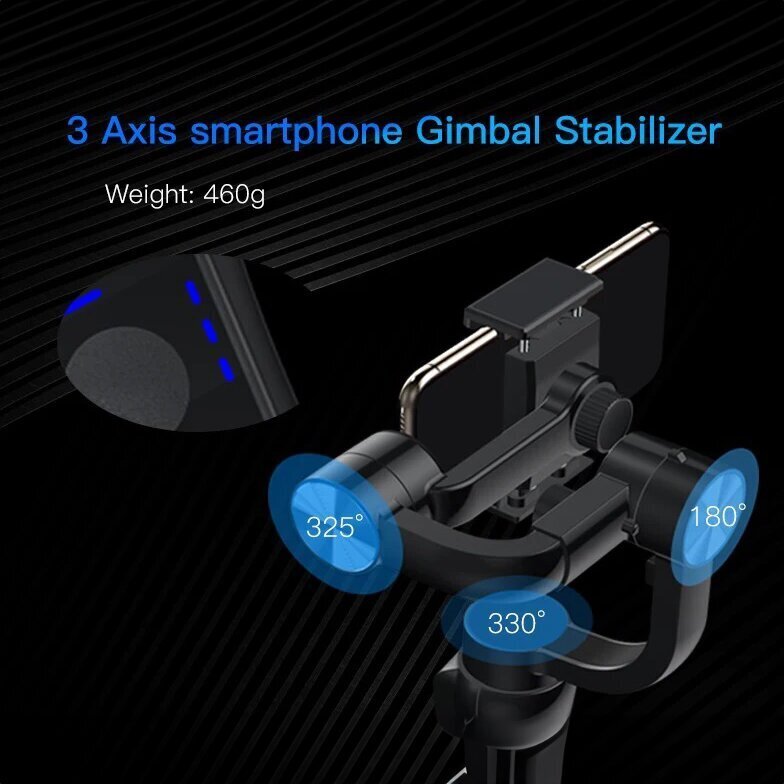 Gimbal 3-akselinen stabilisaattori puhelimeen, LIVMAN S5B hinta ja tiedot | Selfie-tikut ja -telineet | hobbyhall.fi