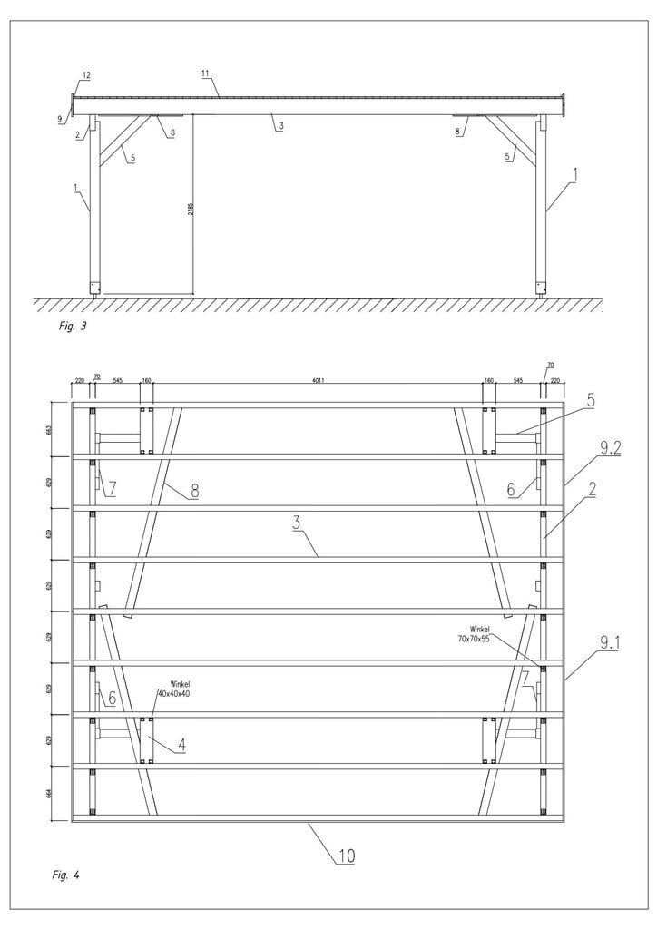 Autokatos kahdelle autolle Karl 20,6 m² valkoisella puunsuojalla hinta ja tiedot | Piharakennukset | hobbyhall.fi