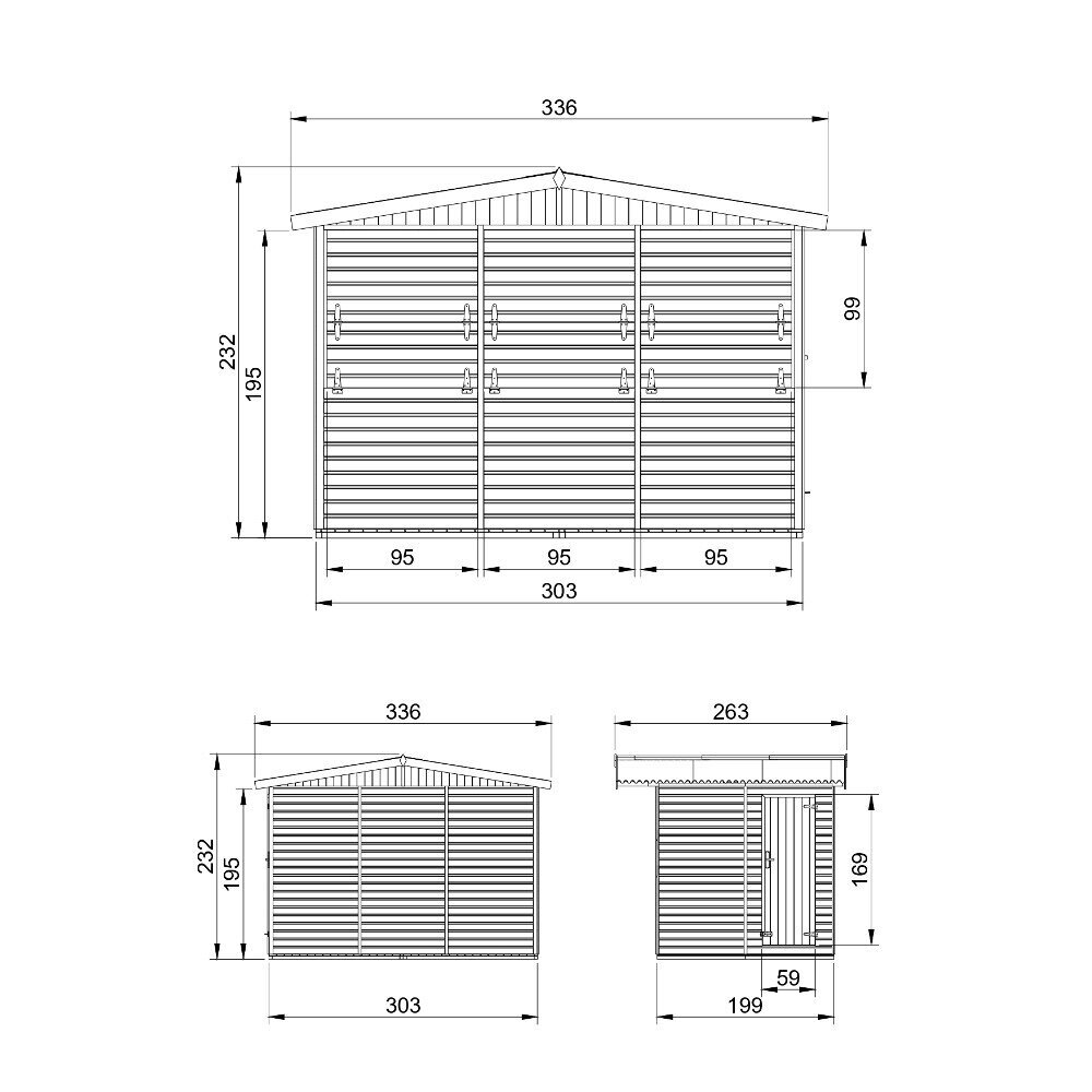 Puinen ostoskioski Timbela M150A - A232 x 263 x 336 cm / 6 m2 hinta ja tiedot | Piharakennukset | hobbyhall.fi