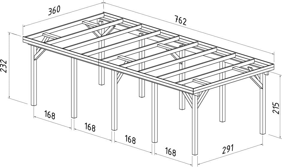 Autokatos Karl 23,1 m² vajalla hinta ja tiedot | Piharakennukset | hobbyhall.fi